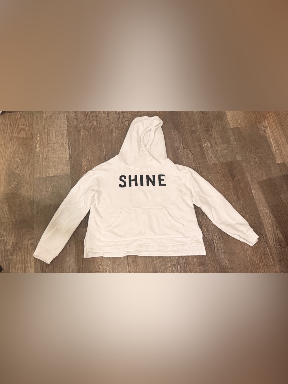 Sundry White Hoodie with Black 'SHINE' Graphic